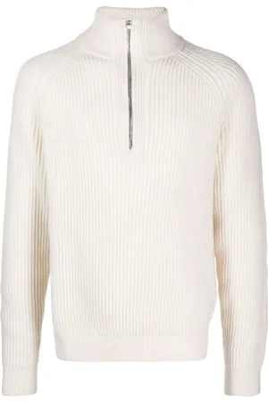 Fursac Ribbed-knit zip-up jumper
