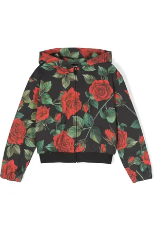 Dolce & Gabbana Rose-print hooded jacket