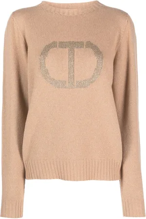 Twin-Set Intarsia-knit logo knitted jumper