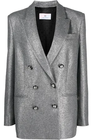 Chiara Ferragni Metallic-effect double-breasted blazer