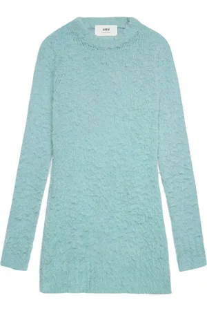 Ami Fluffy-knit long-sleeve minidress