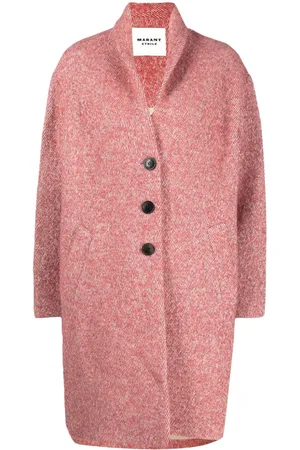 Marant Etoile Fine-knit single breasted coat