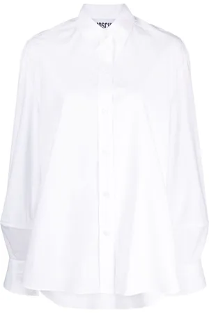 Moschino Logo-embroidered long-sleeve cotton shirt