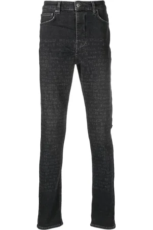 KSUBI Text-print mid-rise tapered jeans
