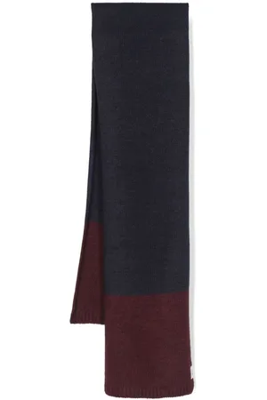 There Was One Kids Colour-block ribbed-knit scarf