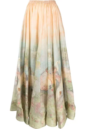 ZIMMERMANN Luminosity painterly-print maxi skirt