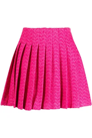 Self-Portrait Bouclé-design pleated skirt