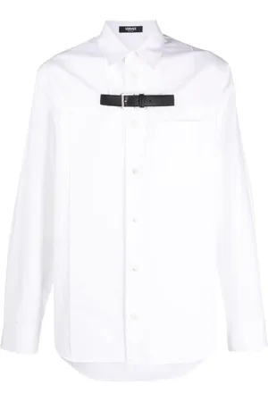 VERSACE Buckle-detail cotton shirt