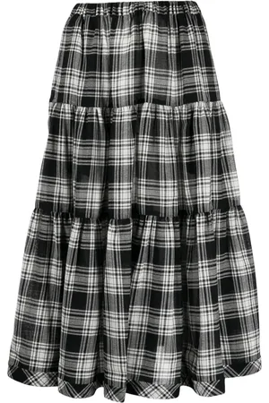 Comme des Garçons Check-print knitted midi skirt