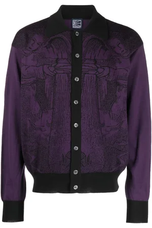 Rassvet Intarsia-knit pattern cardigan