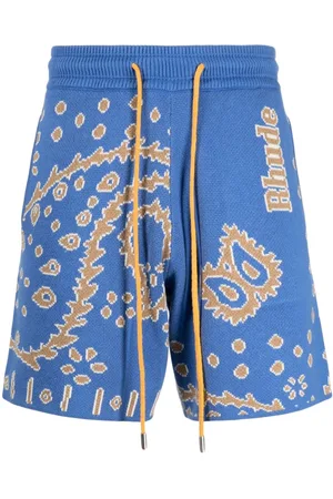 Rhude Logo intarsia-knit track shorts