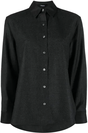 THEORY Long-sleeve virgin wool shirt