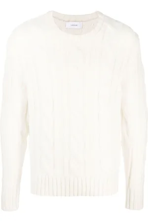 LARDINI Crew-neck cable-knit jumper