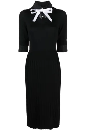 Thom Browne Ribbon-bow layered knit dress