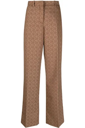 Marine Serre Geometric-print straight-leg trousers