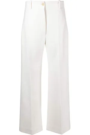 Patou Wide-leg wool-blend trousers