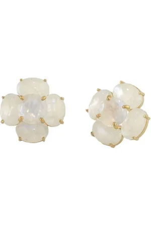 Irene Neuwirth 18kt yellow Classic Posy moonstone stud earrings