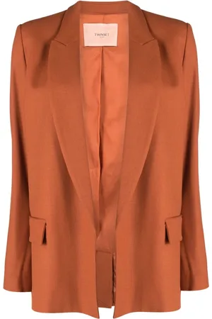 Twin-Set Peak-lapel open-front blazer