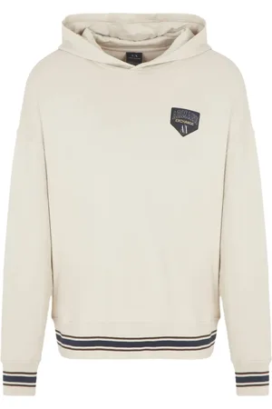 Armani Exchange Striped detailing drawstring hoodie