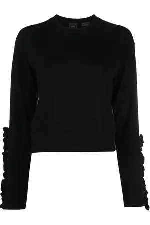 Pinko Ruffled long-sleeve wool jumper