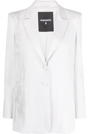 Patrizia Pepe Bead-embellished flannel jacket