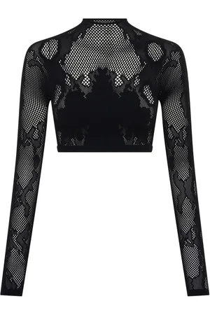 DION LEE Cobra-lace cropped top