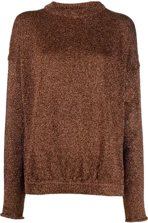 SEMICOUTURE Lurex-detail crew-neck jumper