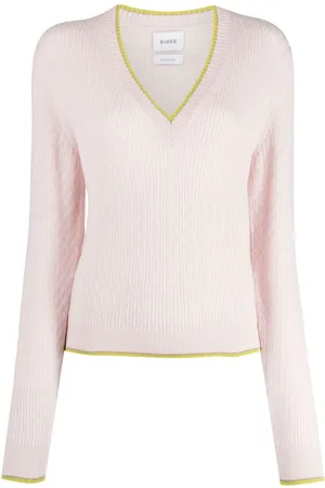 Barrie V-neck cable-knit jumper