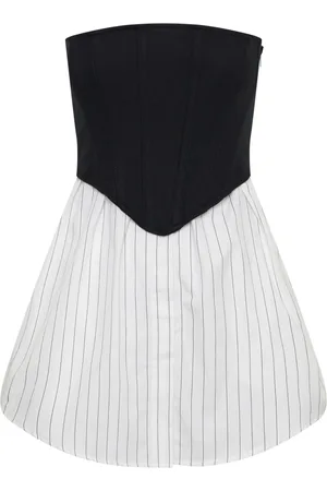 DION LEE Corset-panel striped minidress