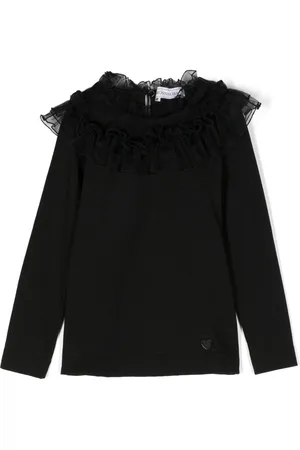 MONNALISA Heart-charm tulle blouse