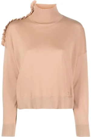Pinko Ruffle-detail high-neck wool jumper