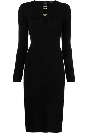 Pinko Love Bird cut-out knit midi dress