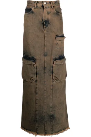 GCDS Maxi denim cargo skirt