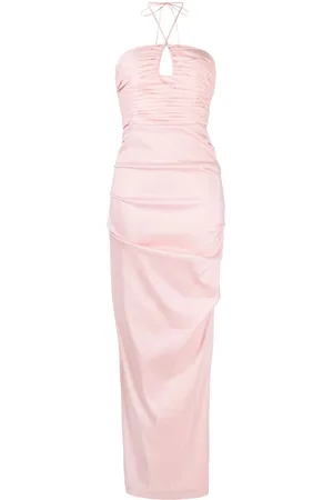 RACHEL GILBERT Ayla ruched halterneck dress