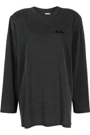 ROTATE Sequin-logo cotton T-shirt
