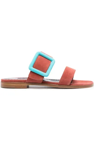 Manolo Blahnik Buckle-detail suede sandals