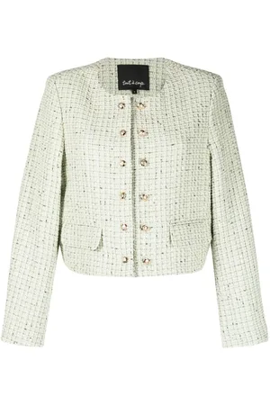 tout a coup Round-neck tweed cardigan