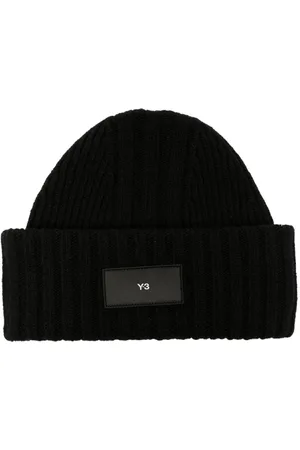 Y-3 Logo-patch knitted beanie