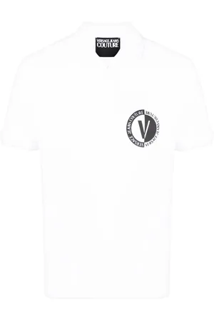 VERSACE Logo-print cotton polo shirt