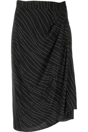 IRO Polka dot-print draped skirt