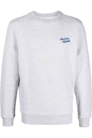 Maison Kitsuné Logo-embroidered mélange-effect sweatshirt