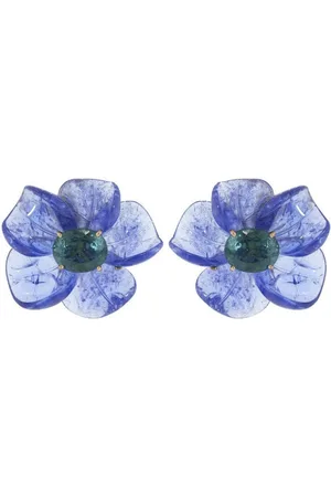 Irene Neuwirth 18kt rose gold Tropical Flower tanzanite tourmaline stud earrings