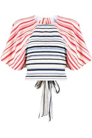 Rosie Assoulin Stripe-print tie-fastening blouse