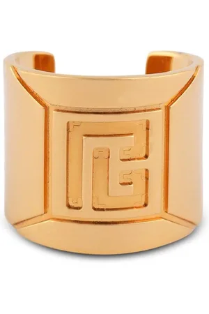 Balmain engraved-monogram Cuff Bracelet