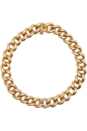 Shay 18kt yellow Single Pavé matte chain bracelet