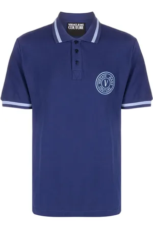 VERSACE Logo-embroidered cotton polo shirt