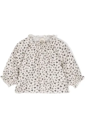 DOUUOD KIDS Eucelade floral-print cotton blouse