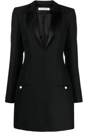 Serafini Peak-lapel long-sleeve minidress