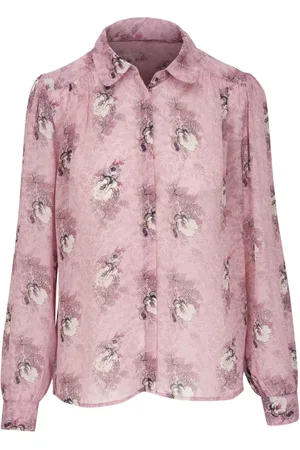 Paige Floral-print semi-sheer silk shirt