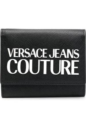 VERSACE Logo-plaque leather wallet